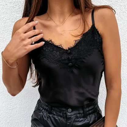 V-neck Lace Camisole Tops
