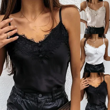 V-neck Lace Camisole Tops - Image 6