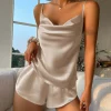 Cowl Neck Soft Camisole Pajama Sets - Image 7