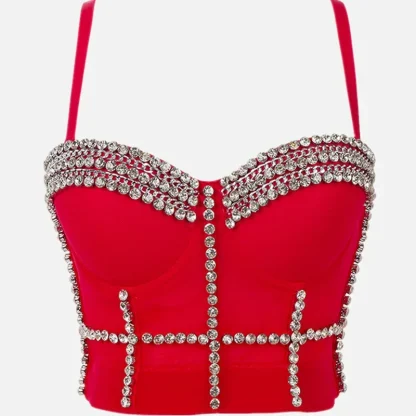 Rhinestone-like Beads Lux Cami Bra