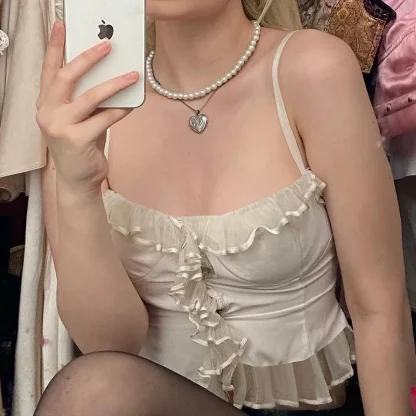 Aesthetic Ruffle Lux Camisole Top - Image 2